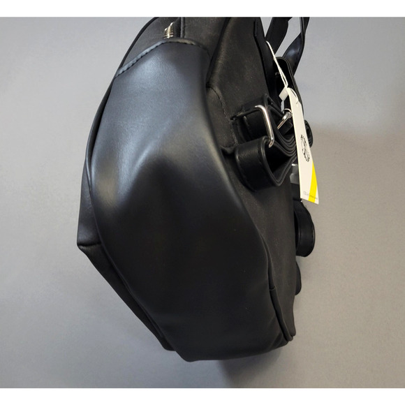 CXL by Christian Lacroix Backpack Womens Black Denim Marley PU Zip Logo Pockets - Picture 10 of 16